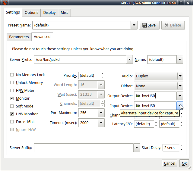 Scarlett 2i2 - JACK Setup Advanced